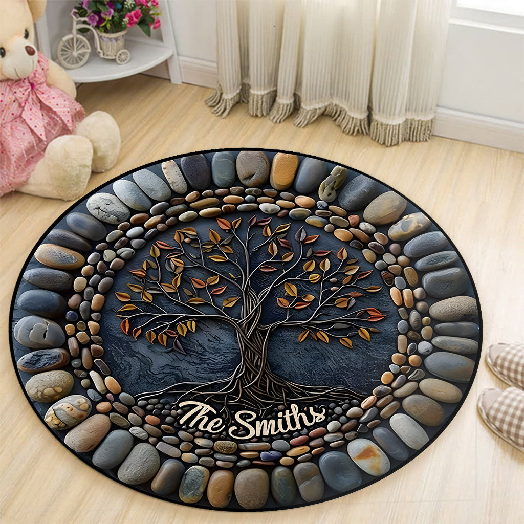 Tapis de yoga rond personnalisé Arbre de Vie