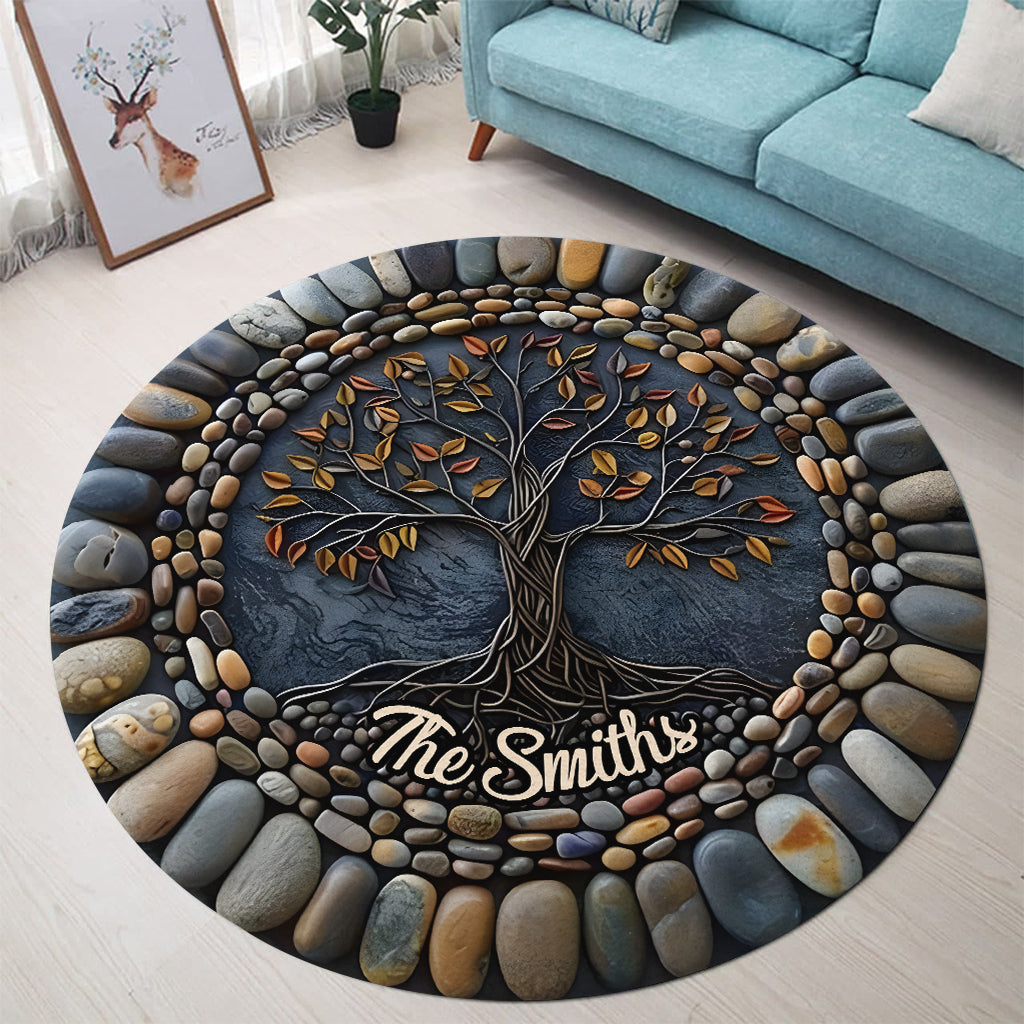 Tapis de yoga rond personnalisé Arbre de Vie