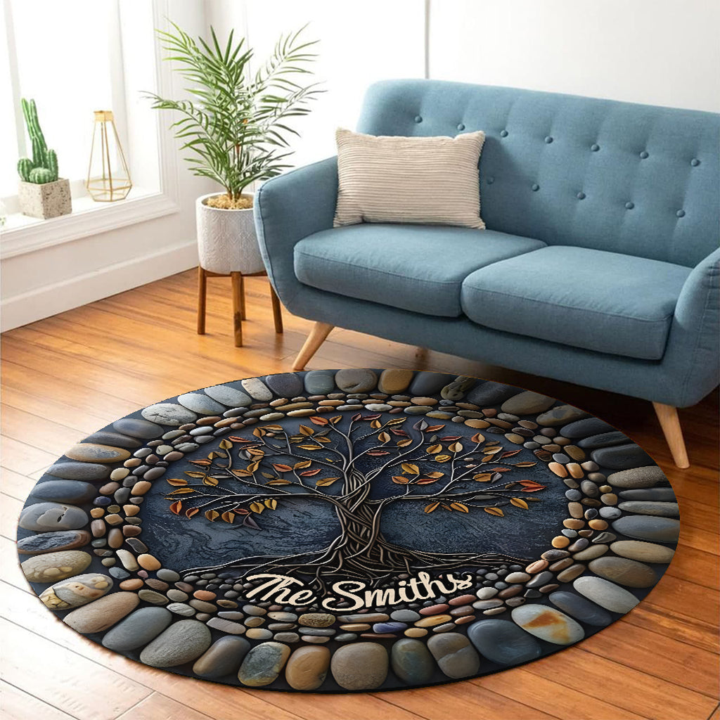 Tapis de yoga rond personnalisé Arbre de Vie