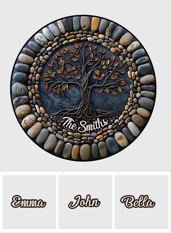 Tapis de yoga rond personnalisé Arbre de Vie