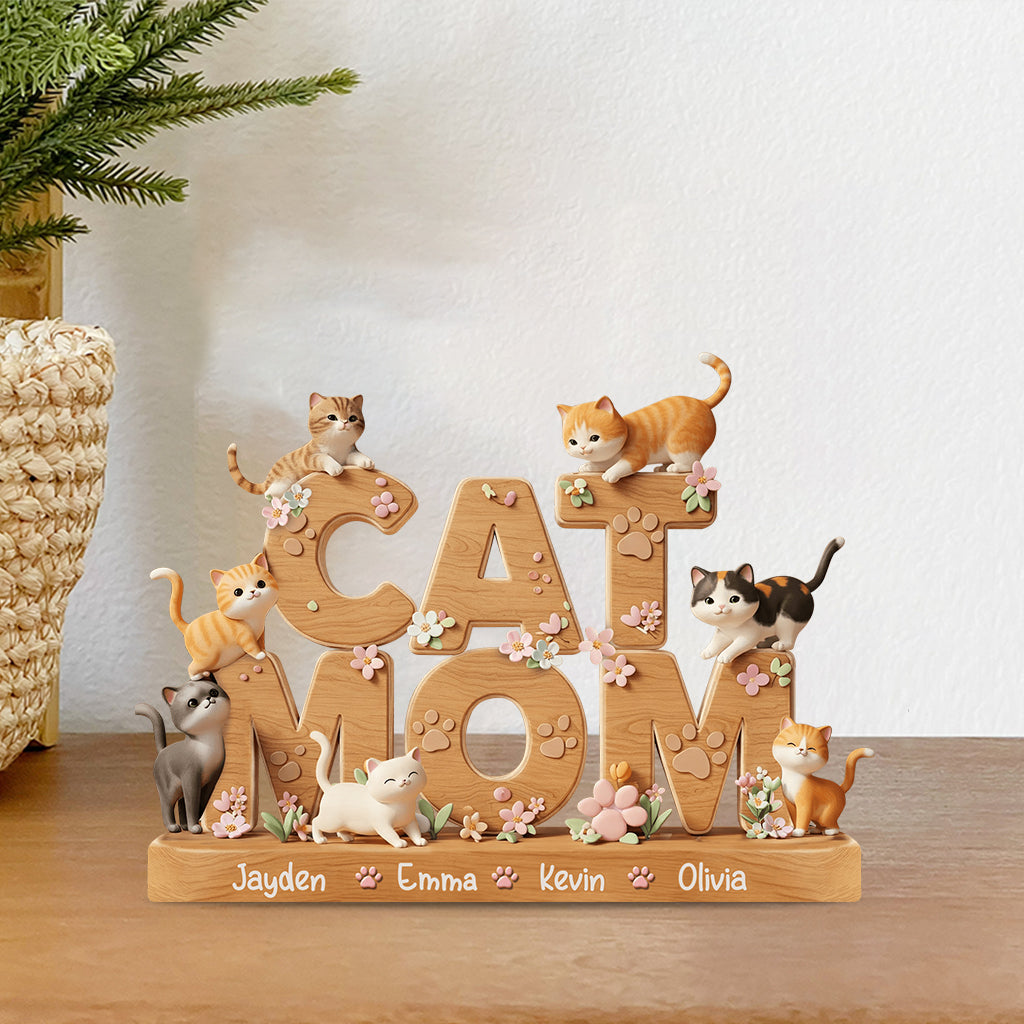 Love Cats - Personalized Cat Custom Shaped Acrylic Plaque