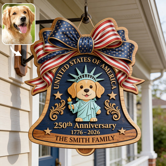 Statue of Liberty für Haustiere - Personalisierte Hundeschild aus 2 Schichten Holz