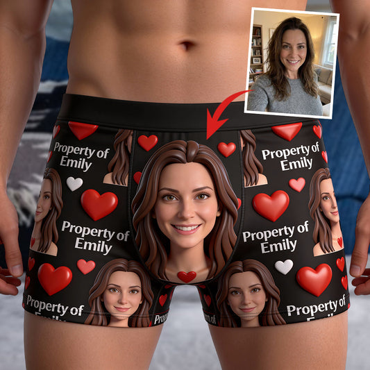 Property Of Girlfriends, Boyfriends - Personalized Couple Men’s Boxer Briefs