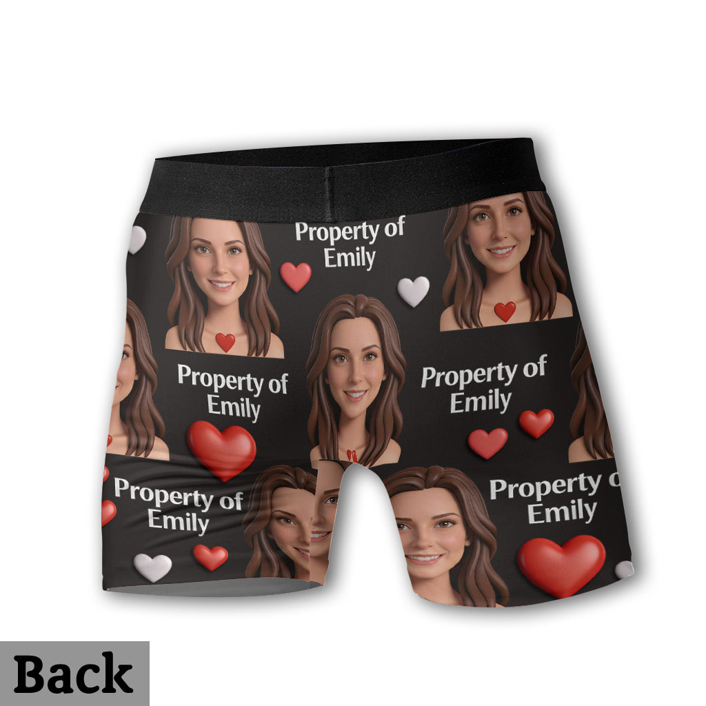 Property Of Girlfriends, Boyfriends - Personalized Couple Men’s Boxer Briefs