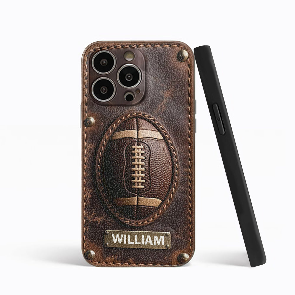 Étui de téléphone en cuir personnalisé pour les jours de match - Football