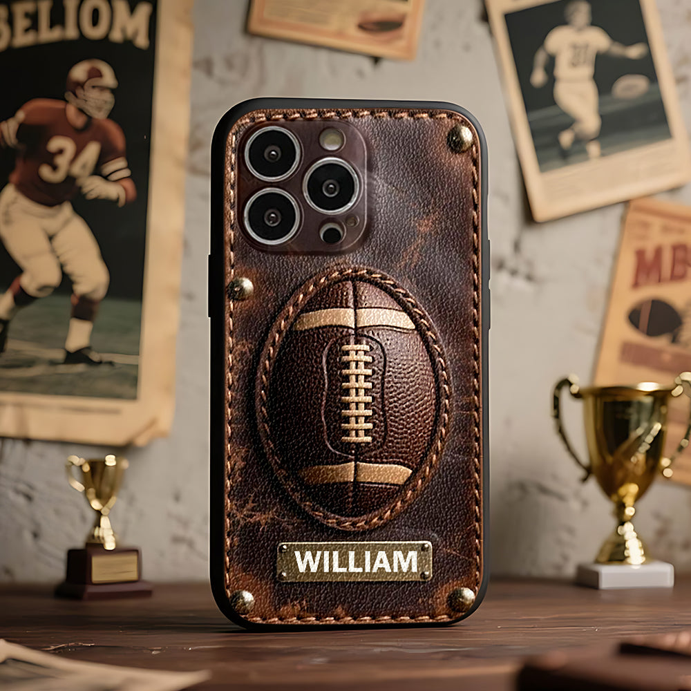 Étui de téléphone en cuir personnalisé pour les jours de match - Football