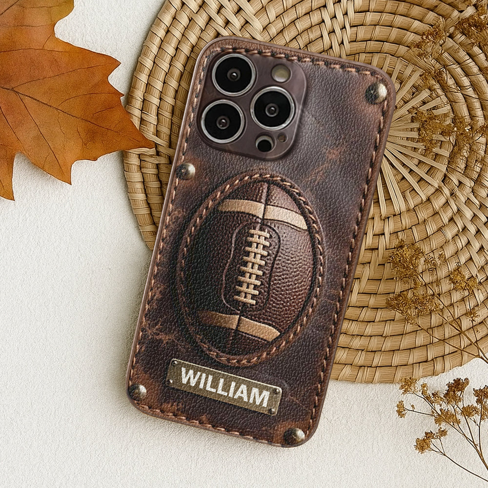 Étui de téléphone en cuir personnalisé pour les jours de match - Football