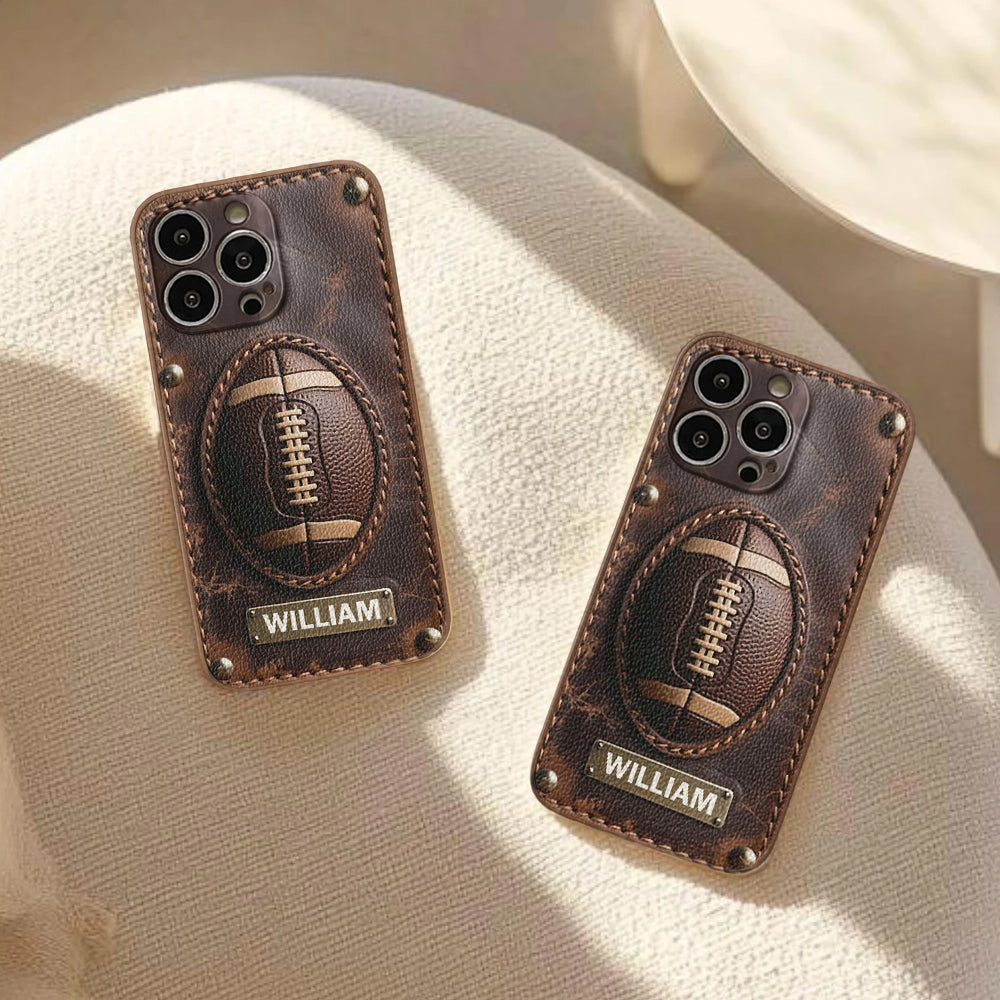 Étui de téléphone en cuir personnalisé pour les jours de match - Football