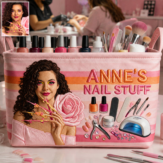 Mes Accessoires d'Ongles - Panier de Rangement Rectangulaire Personnalisé