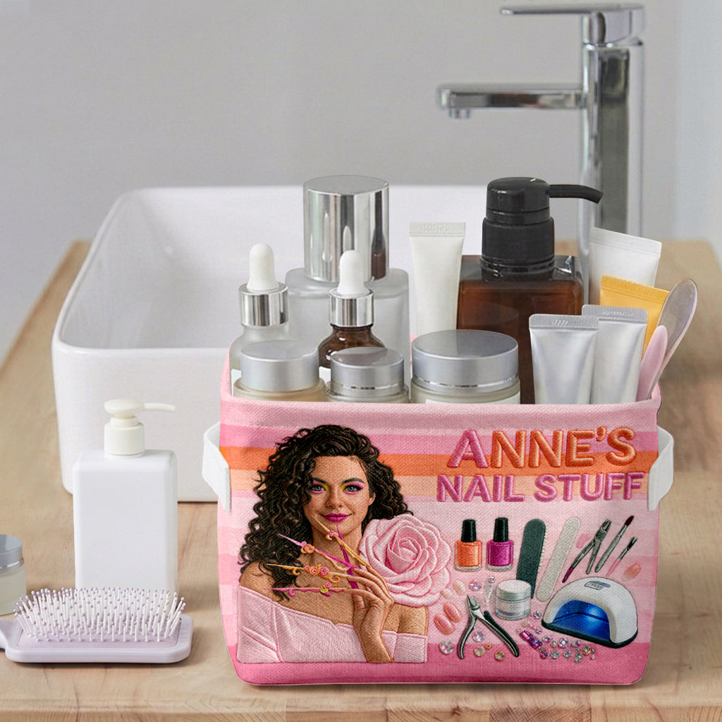 Mes Accessoires d'Ongles - Panier de Rangement Rectangulaire Personnalisé