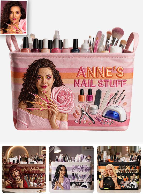 Mes Accessoires d'Ongles - Panier de Rangement Rectangulaire Personnalisé