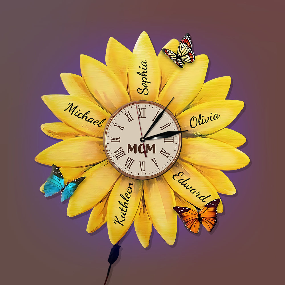 Best Mom Ever - Personalized Mother LED Light Wall Clock