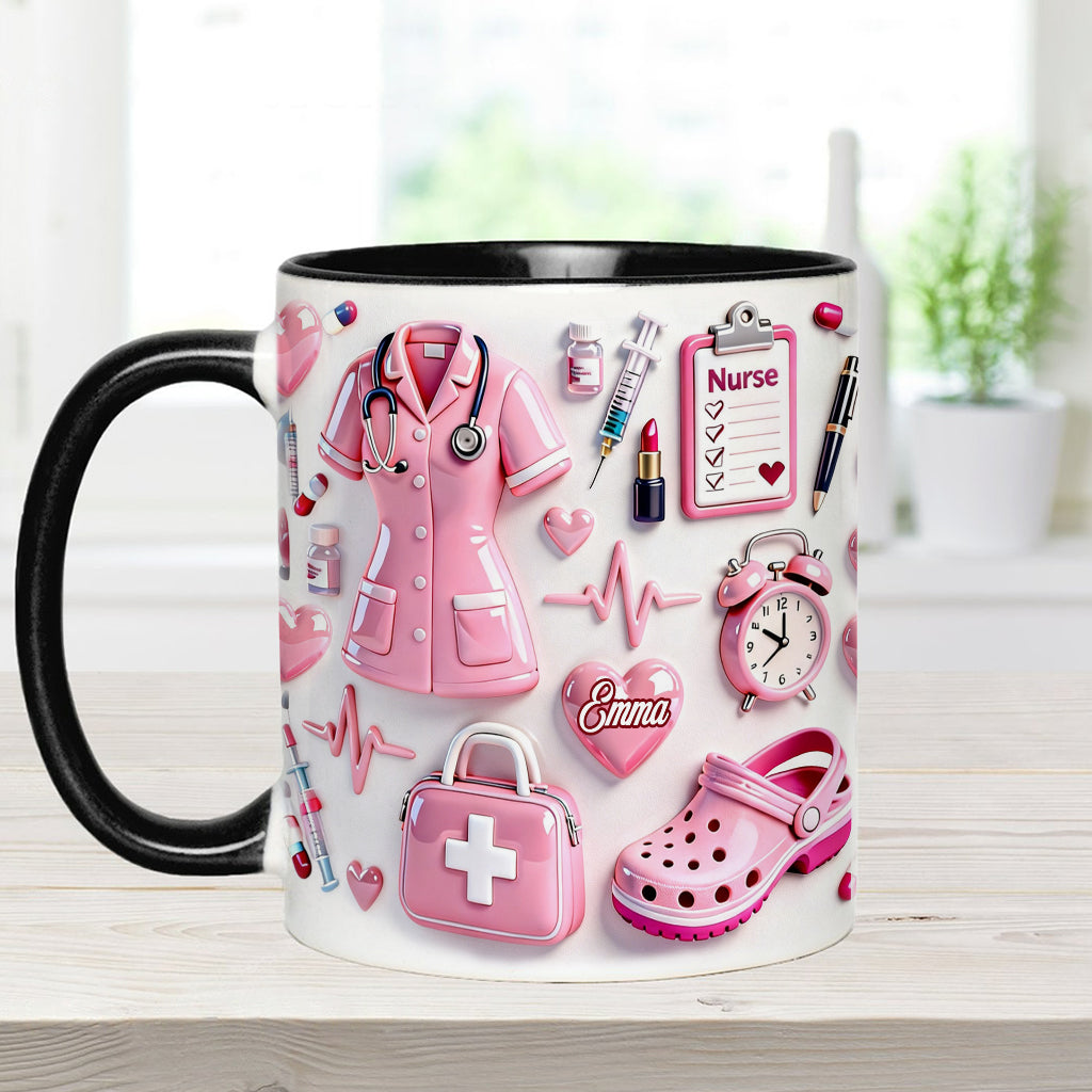 Nurse Life - Personalized Nurse Accent Mug & Coaster