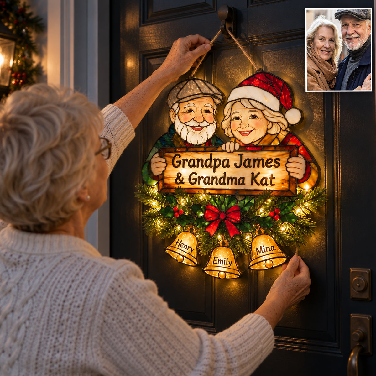 Willkommen Zuhause - Personalisierte LED-Licht-Acryltafel für Oma