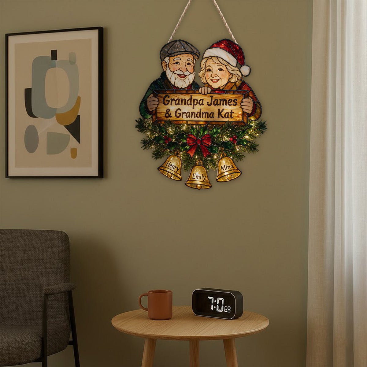 Willkommen Zuhause - Personalisierte LED-Licht-Acryltafel für Oma