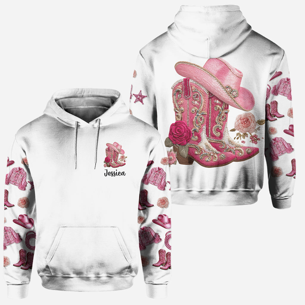Cowgirl-Stiefel – Personalisierter Cowgirl-Hoodie und Leggings