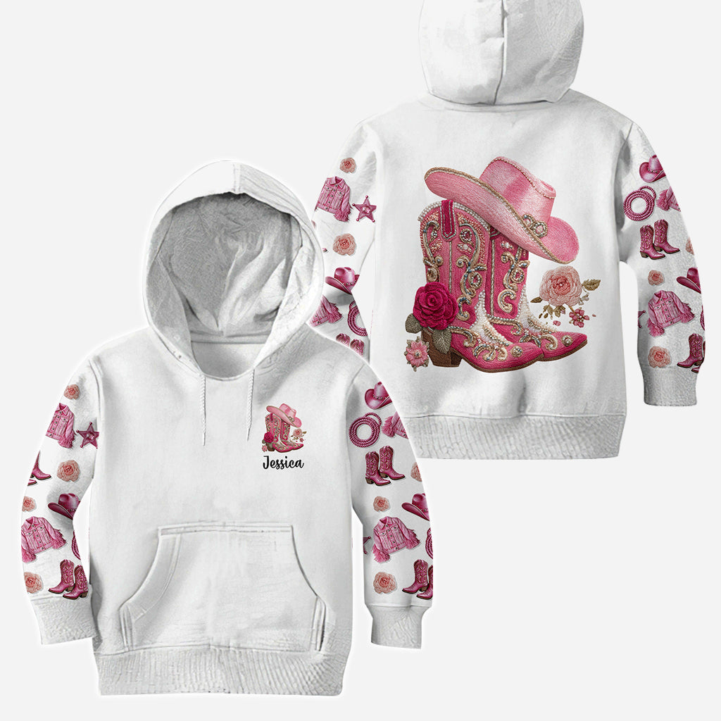 Cowgirl-Stiefel – Personalisierter Cowgirl-Hoodie und Leggings
