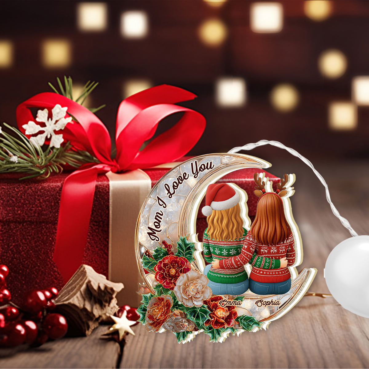 We Love You - Personalized Mother LED Light Ornament