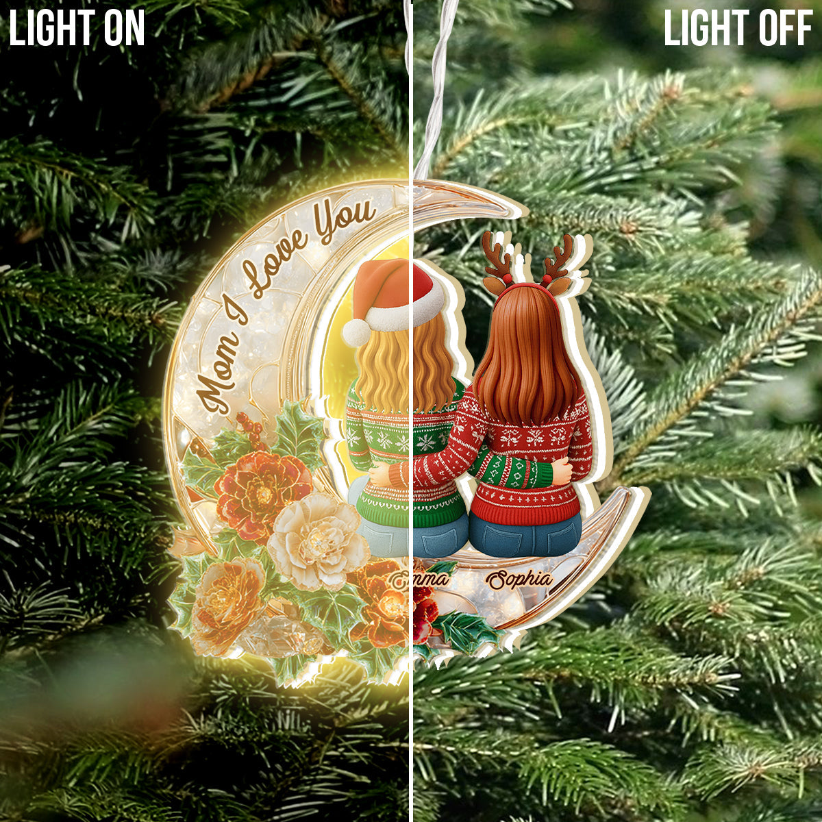 We Love You - Personalized Mother LED Light Ornament