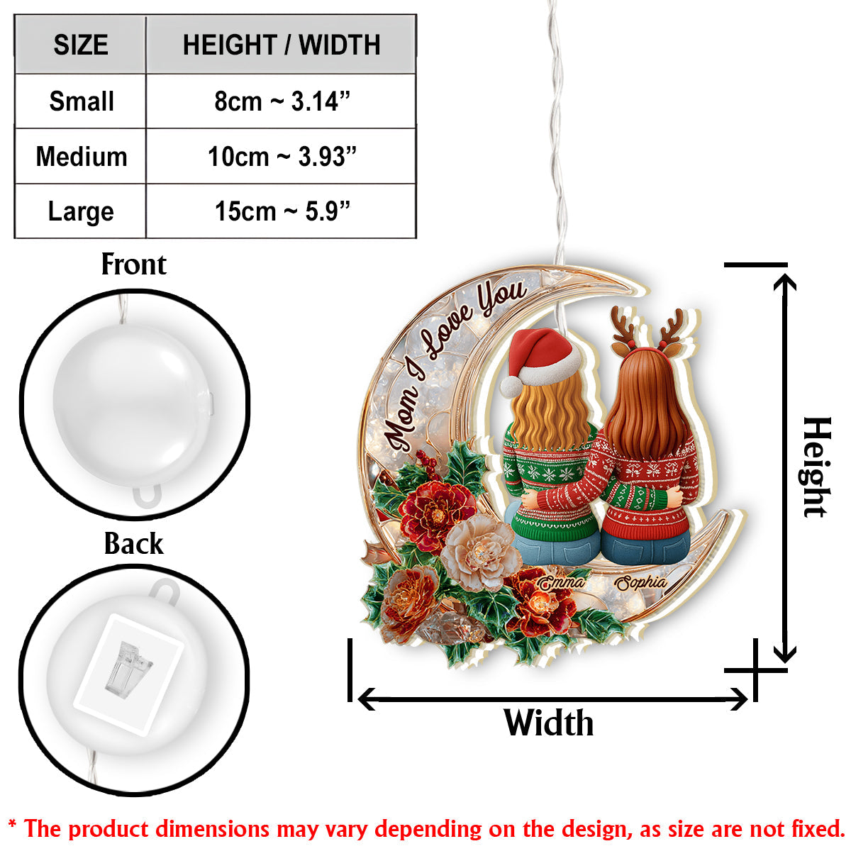 We Love You - Personalized Mother LED Light Ornament