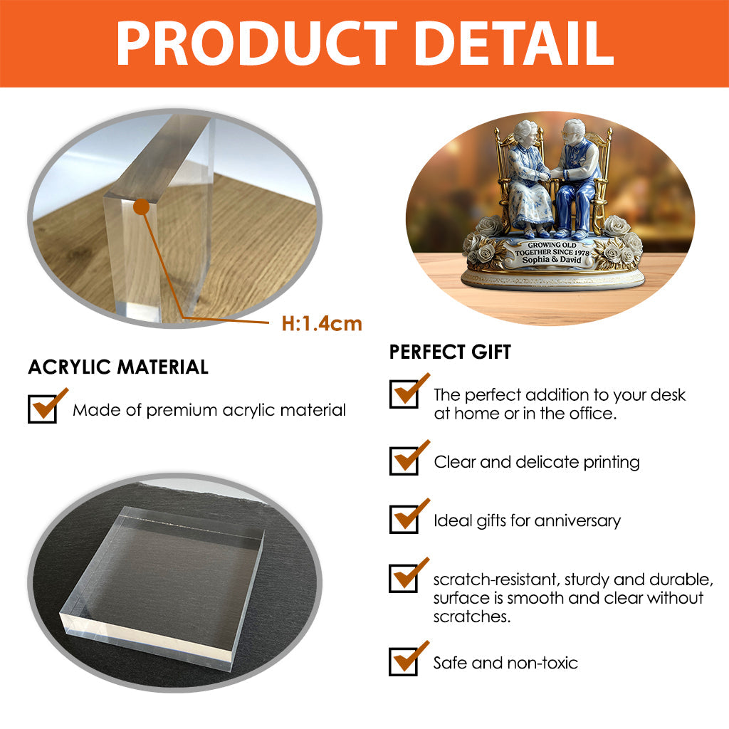 Growing Old Together - Personalized Couple Custom Shaped Acrylic Plaque