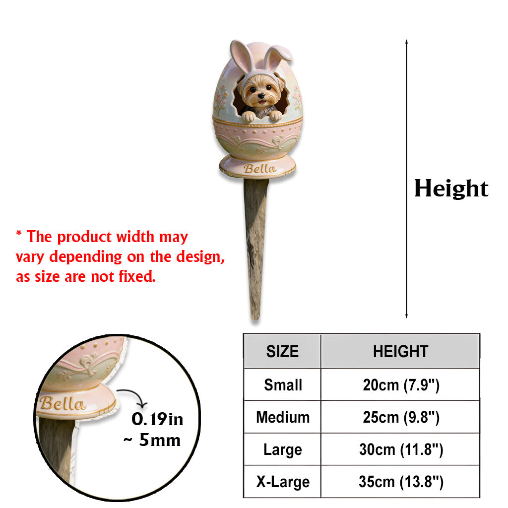 Any Photo Pet Easter Eggs - Personalized Dog Acrylic Garden Sign/ Acrylic Plaque Sign