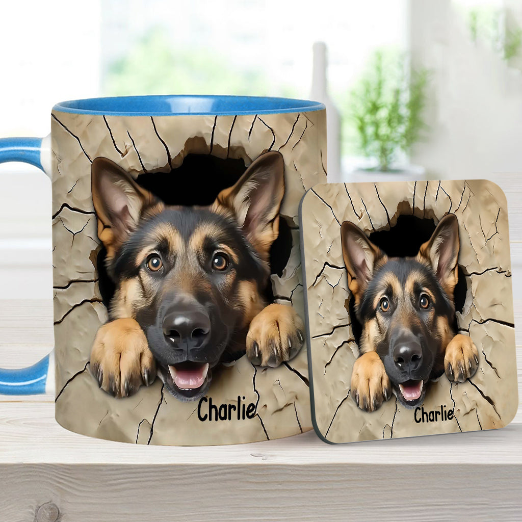 Adorable German Shepherd - Personalized Dog Accent Mug