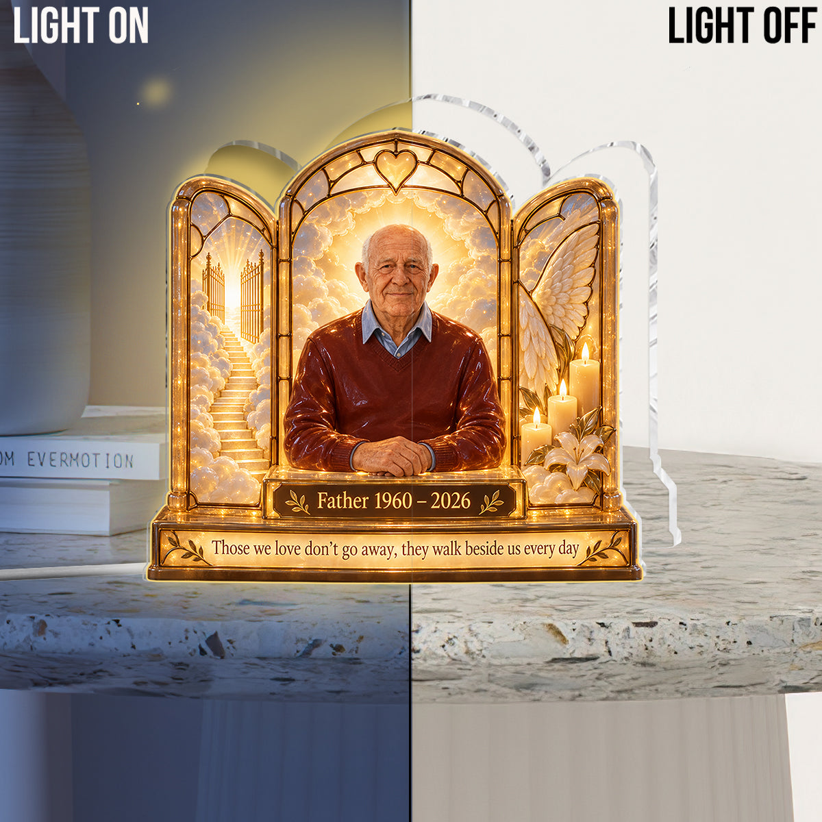 Personalisierte Gedenkgeschenk, Eine schöne Erinnerung für einen geliebten Menschen - Personalisierte Acryl LED Nachtlicht