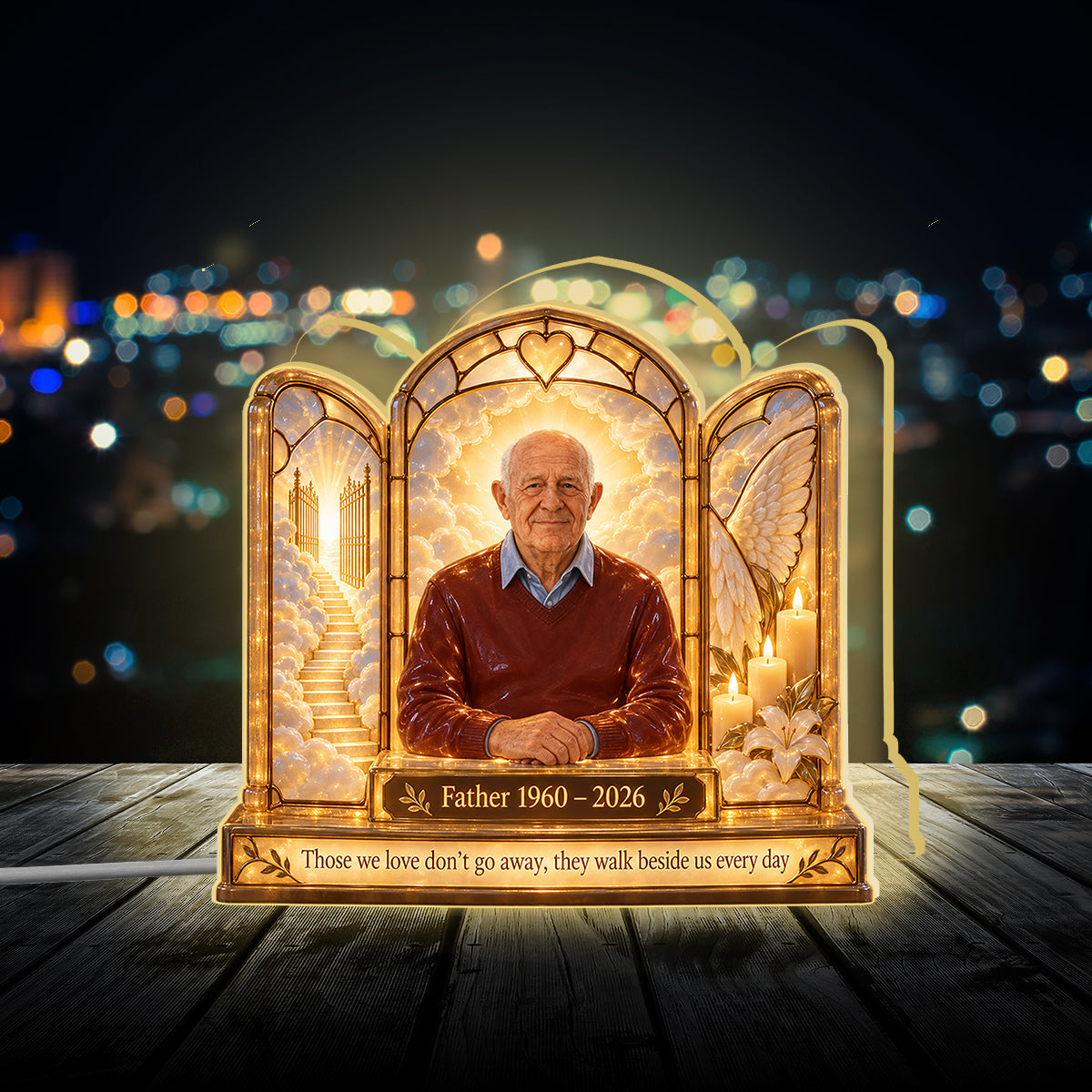 Personalisierte Gedenkgeschenk, Eine schöne Erinnerung für einen geliebten Menschen - Personalisierte Acryl LED Nachtlicht