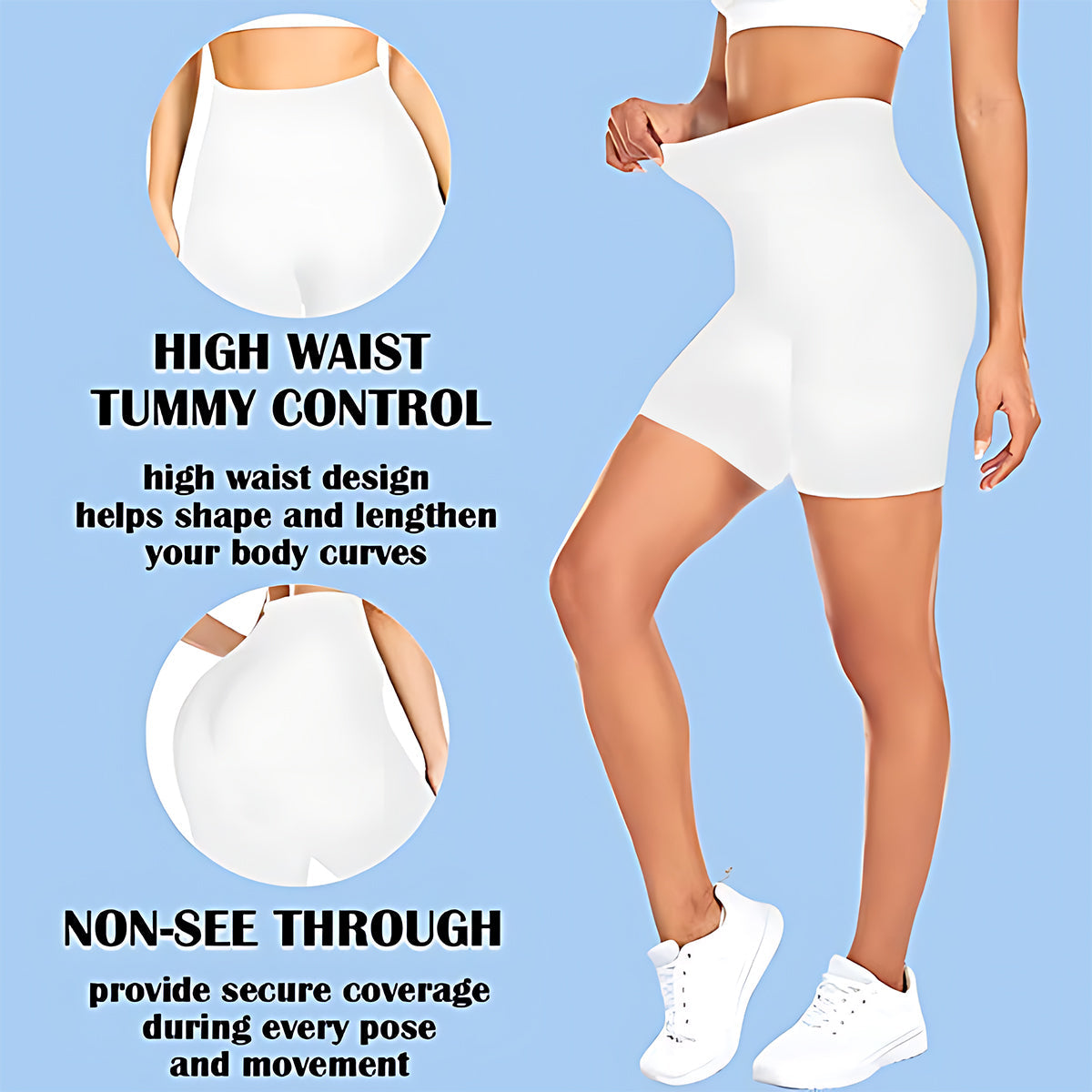 Funny Gift Fot Her - Personalized Couple High-Waisted Biker Shorts