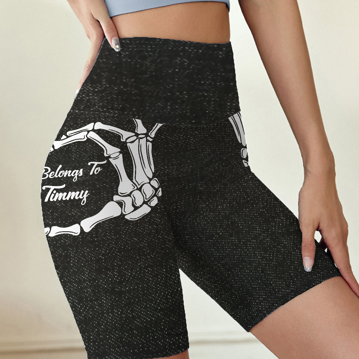 Funny Gift Fot Her - Personalized Couple High-Waisted Biker Shorts