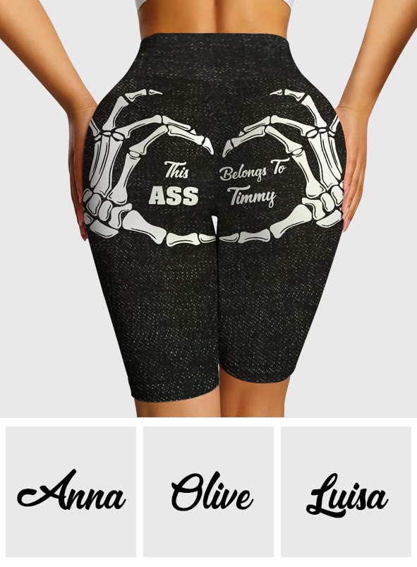 Funny Gift Fot Her - Personalized Couple High-Waisted Biker Shorts