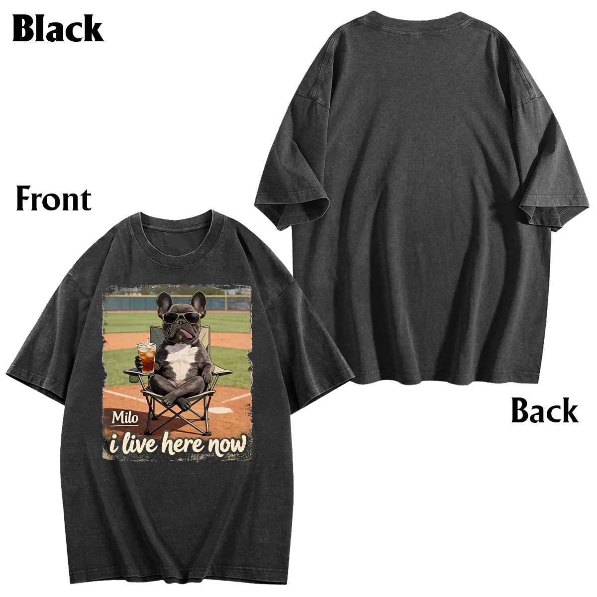 T-shirt Personnalisé Photo I Live Here Now - Lavage de Chien