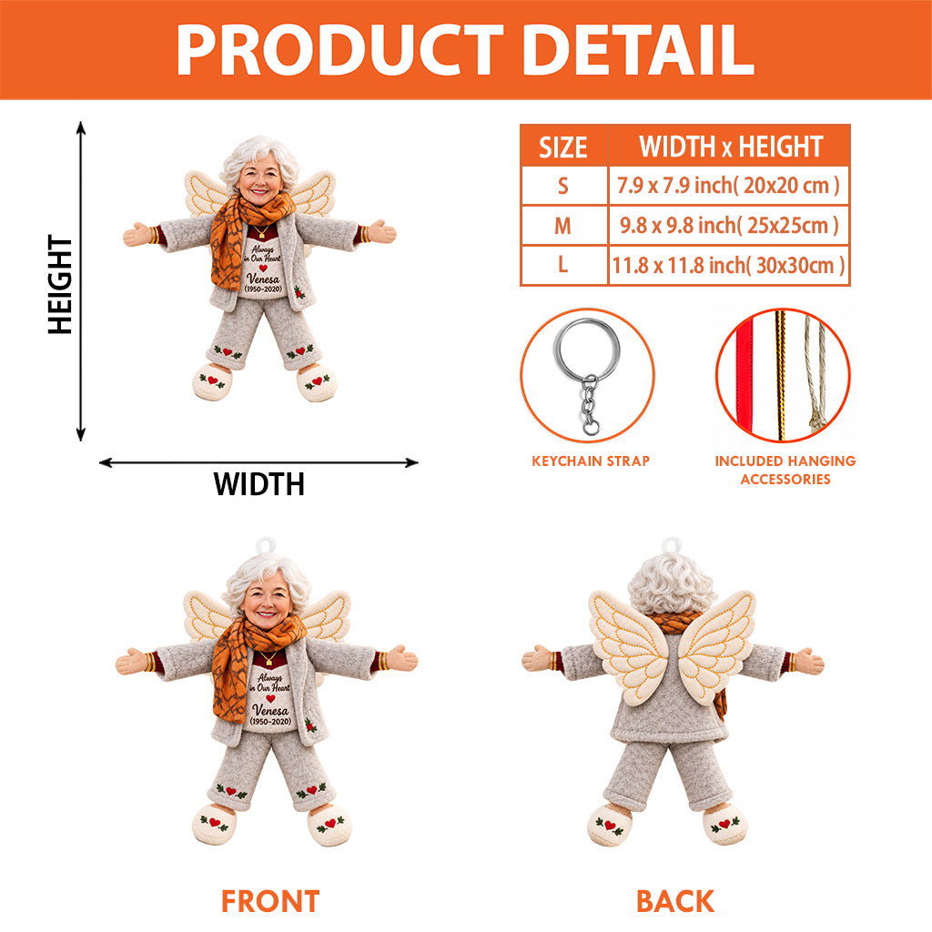 Memorial Gift, Christmas Gift - Personalized Memorial Poseable Doll Ornament