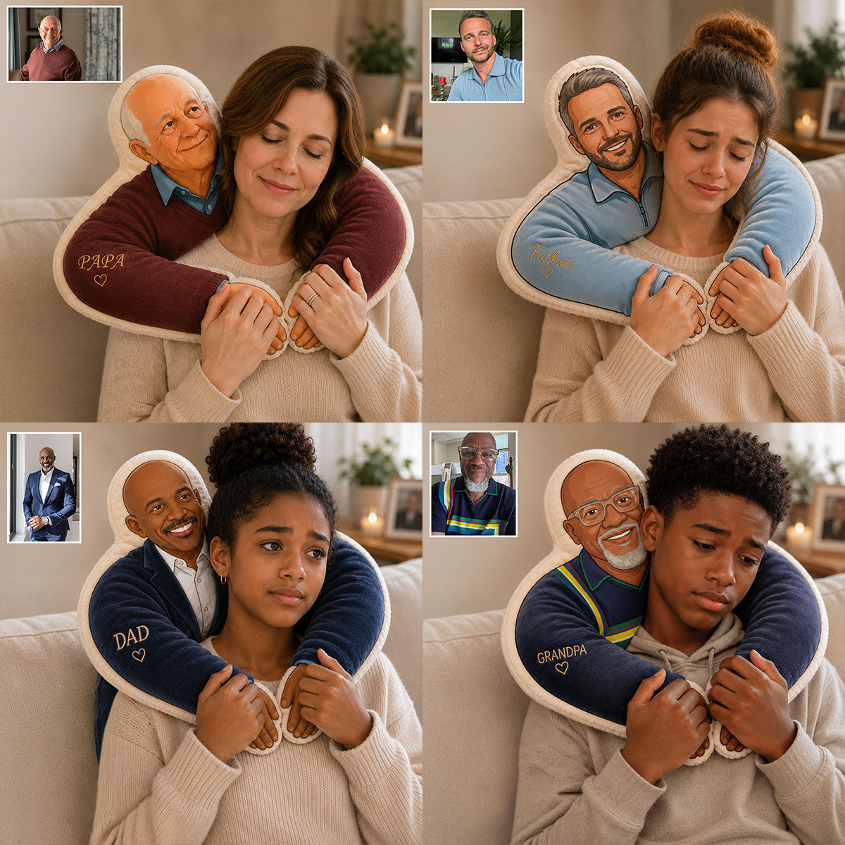 Individuelles Foto Immer Bei Ihnen - Personalisierte Premium Kunstfell-Kissen