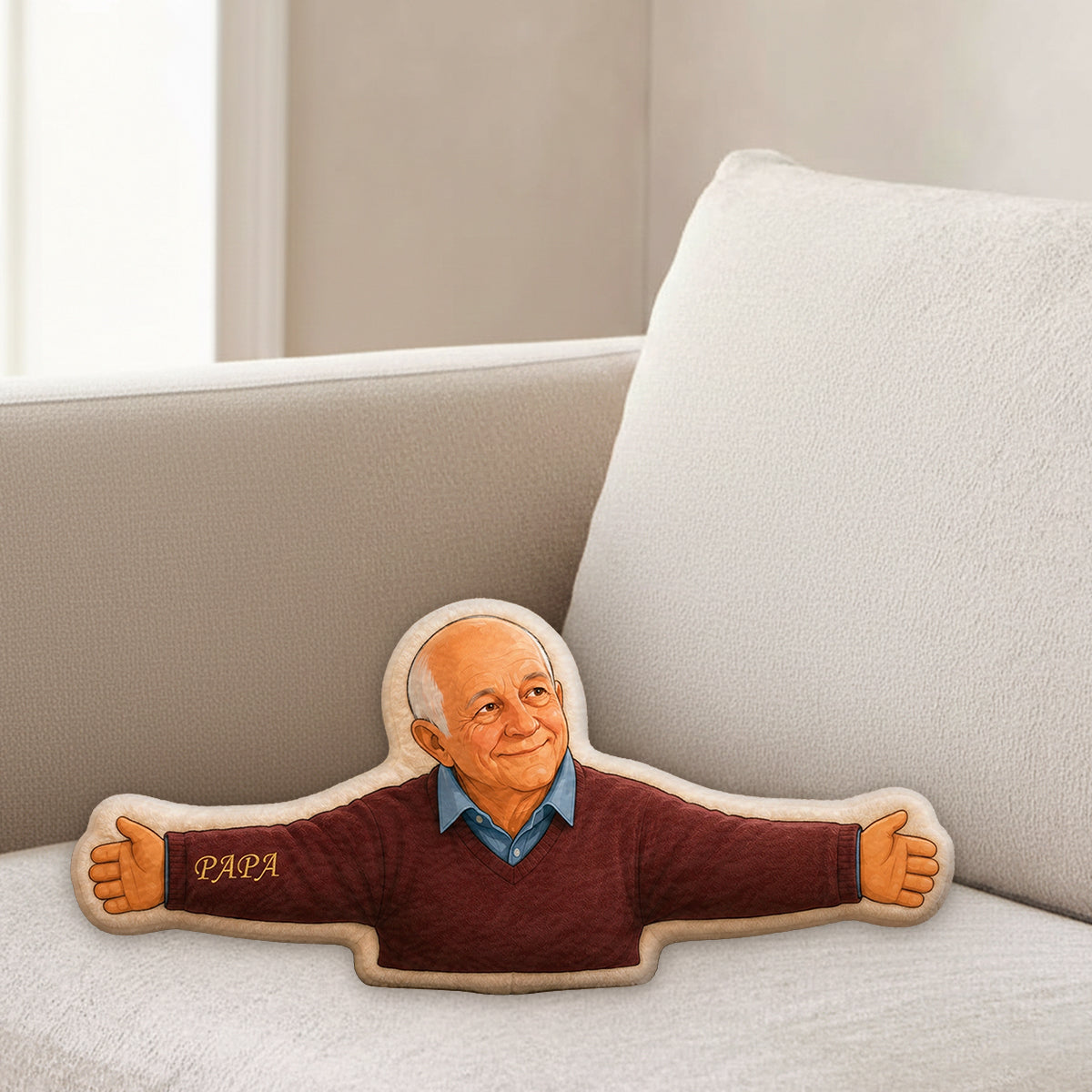 Individuelles Foto Immer Bei Ihnen - Personalisierte Premium Kunstfell-Kissen
