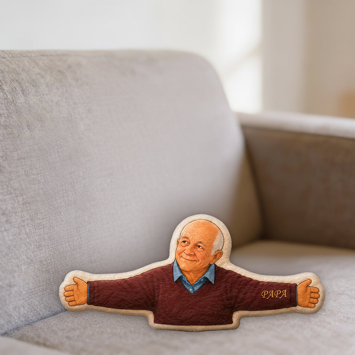 Individuelles Foto Immer Bei Ihnen - Personalisierte Premium Kunstfell-Kissen
