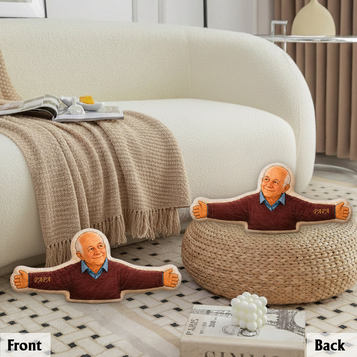 Individuelles Foto Immer Bei Ihnen - Personalisierte Premium Kunstfell-Kissen