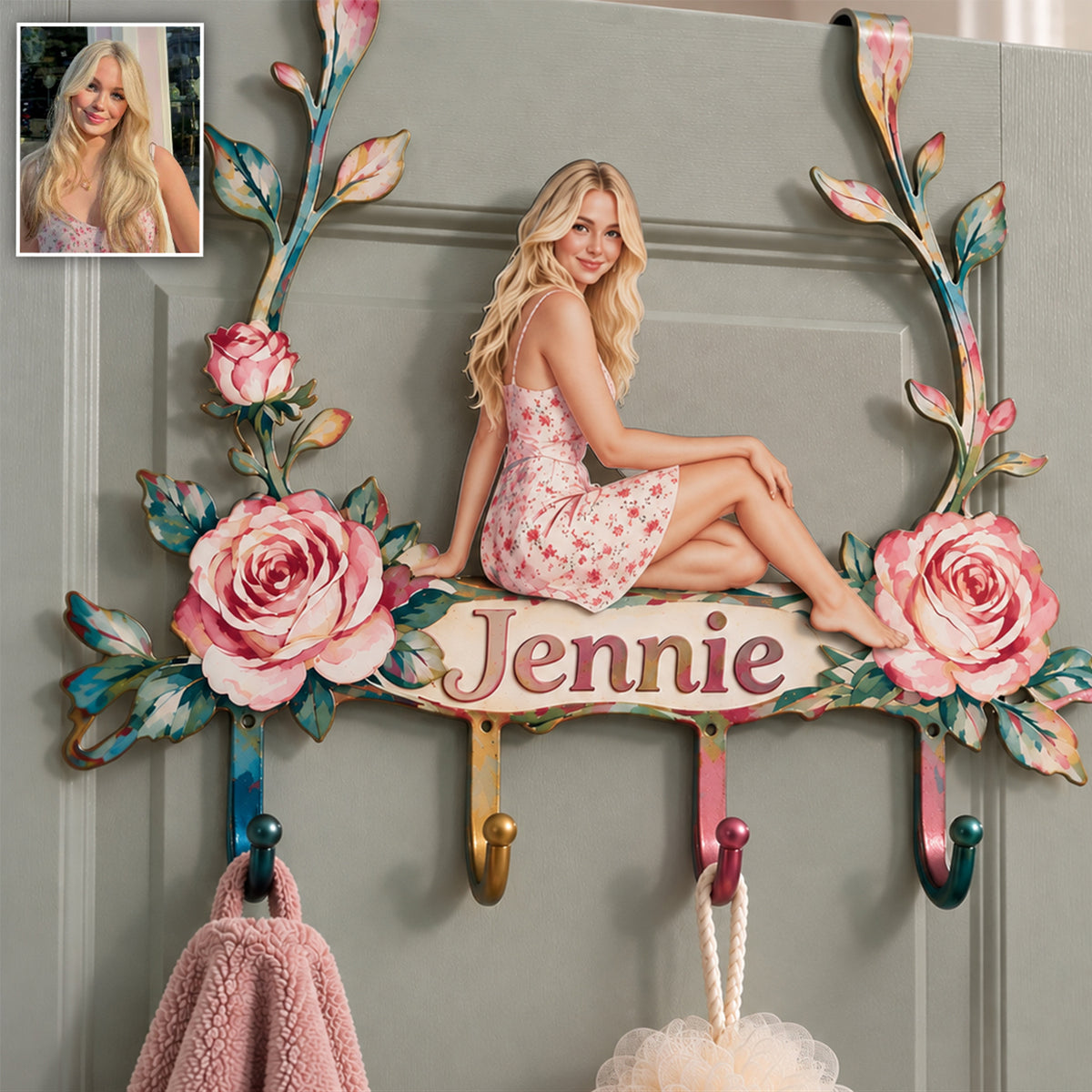 Bloom Into You - Personalized Self Love Metal Door Hooks