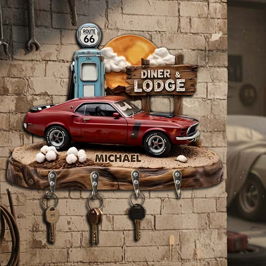 Route 66 - Support mural personnalisé pour passionnés de voitures