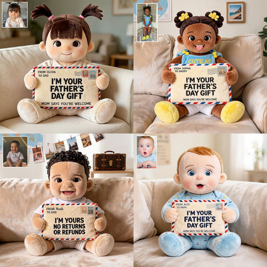 Lustiges Geschenk für Papa - Personalisierter Premium Kunstfell Kissen