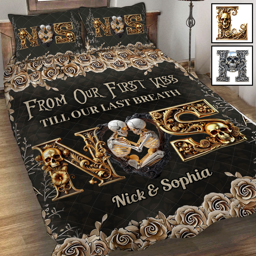 From Our First Kiss - Personalized Couple Quilt Set
