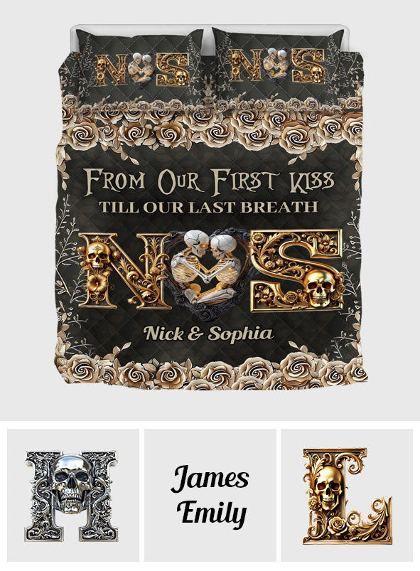 From Our First Kiss - Personalized Couple Quilt Set