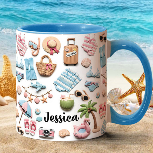 Beach Lovin' Girl - Personalized Sea Lover Accent Mug