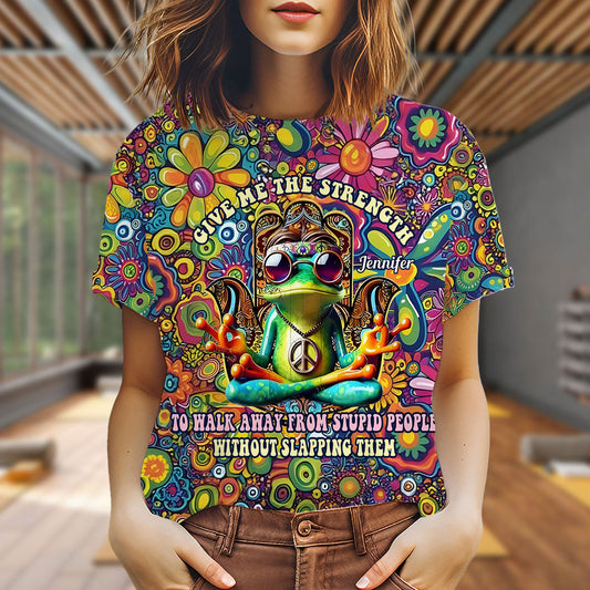 Donne-moi la force de m'éloigner des imbéciles - T-shirt hippie personnalisé