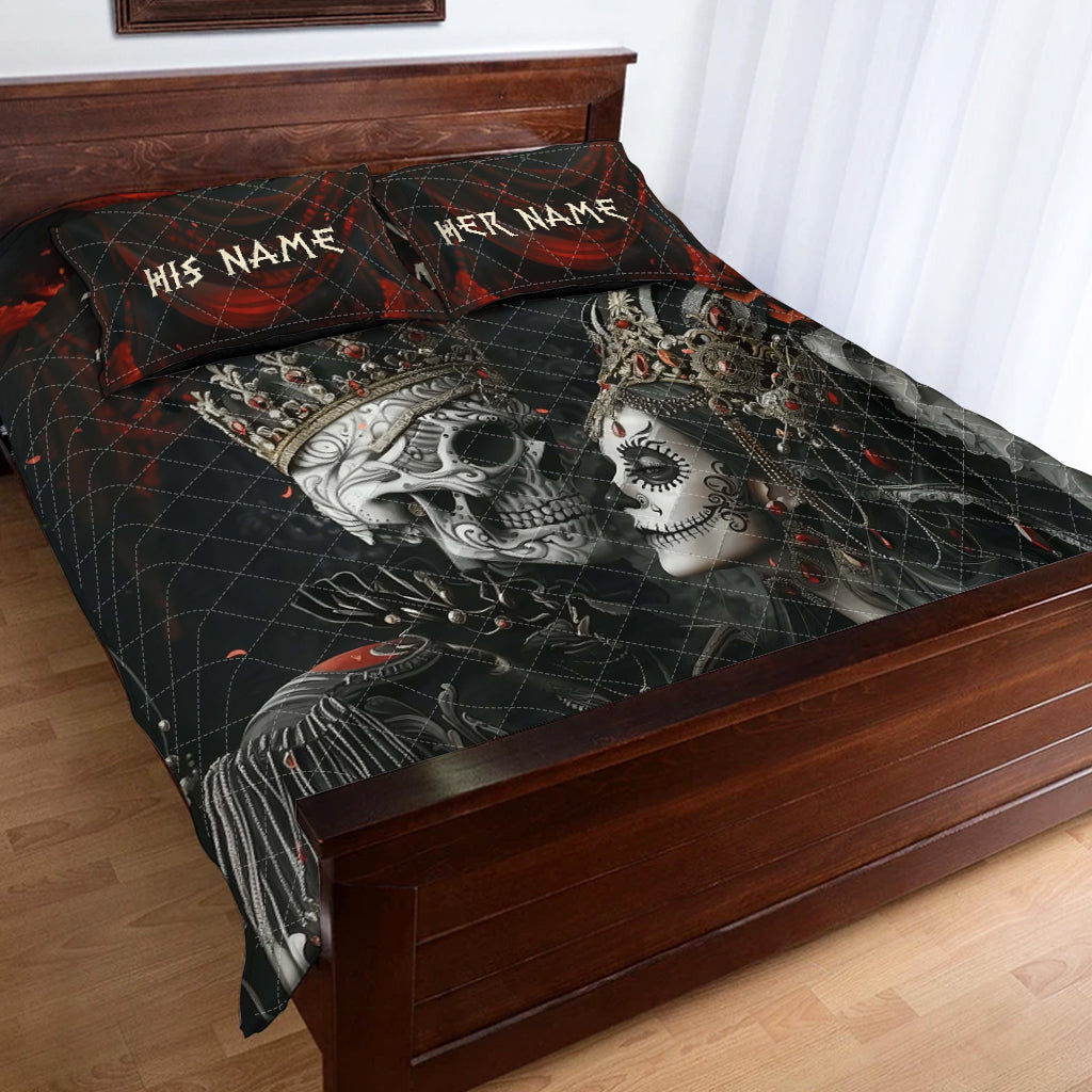 We Loved With A Love That Was More Than Love - Personalized Couple Quilt Set