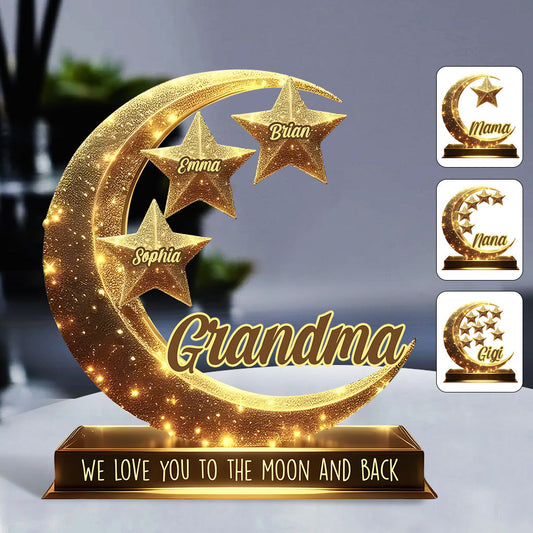 Grandma's Mom's Little Stars - Personalized Grandma Custom Shaped Acrylic Plaque