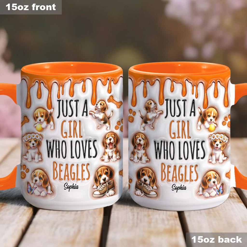 Mug personnalisé « Juste une fille qui adore les beagles »