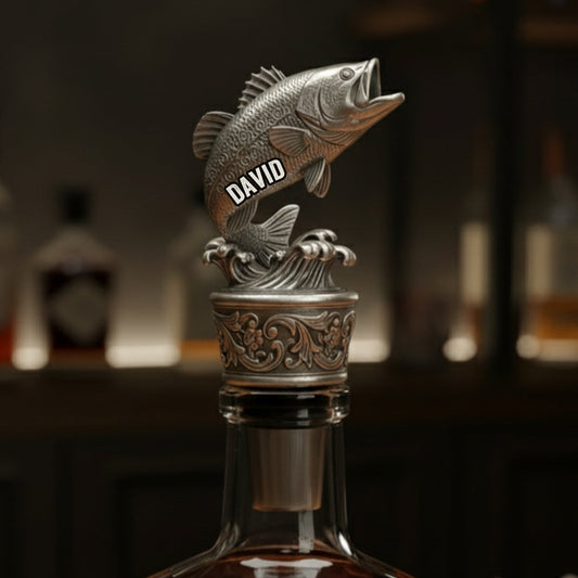 Trinken und Angeln – Personalisierter Flaschenverschluss zum Thema Angeln