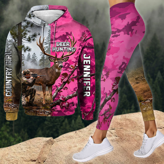 Country Girl Hunting – Personalisierter Jagd-Hoodie und Leggings